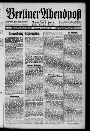 Berliner Abendpost vom 28.08.1921