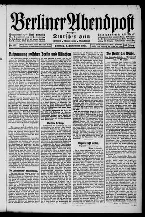 Berliner Abendpost vom 04.09.1921
