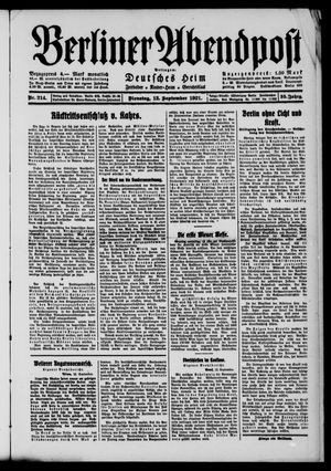 Berliner Abendpost vom 13.09.1921
