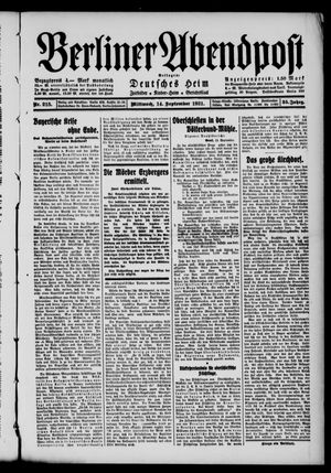 Berliner Abendpost vom 14.09.1921
