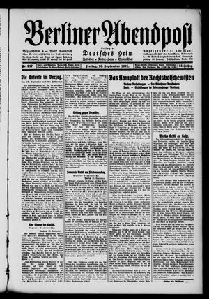 Berliner Abendpost on Sep 16, 1921