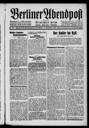 Berliner Abendpost vom 17.09.1921