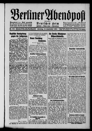 Berliner Abendpost vom 18.09.1921