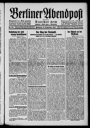 Berliner Abendpost on Sep 21, 1921