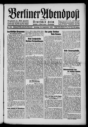Berliner Abendpost vom 25.09.1921