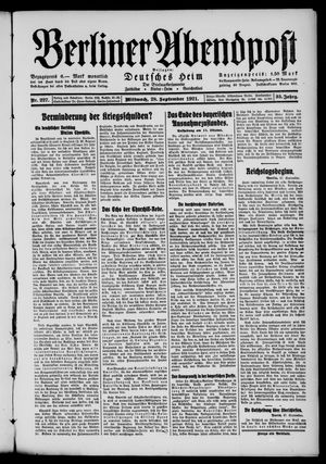 Berliner Abendpost vom 28.09.1921