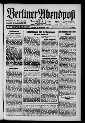 Berliner Abendpost vom 30.09.1921