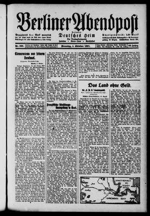 Berliner Abendpost vom 04.10.1921