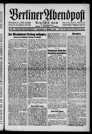 Berliner Abendpost vom 08.10.1921