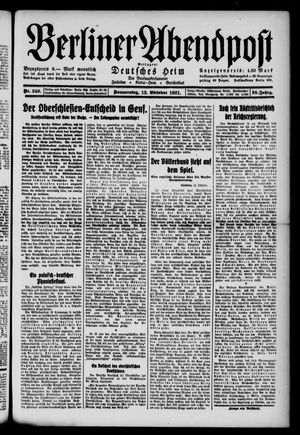 Berliner Abendpost vom 13.10.1921