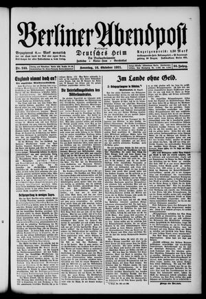 Berliner Abendpost vom 16.10.1921