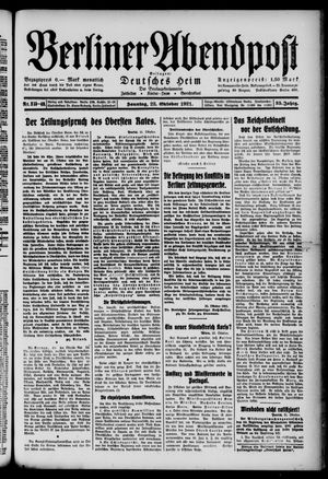 Berliner Abendpost vom 23.10.1921