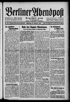 Berliner Abendpost vom 26.10.1921