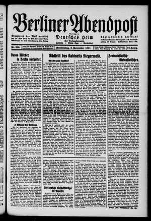 Berliner Abendpost vom 03.11.1921