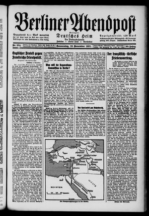 Berliner Abendpost vom 10.11.1921