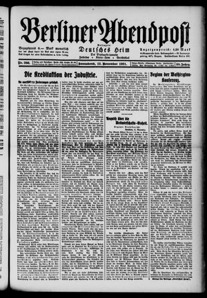 Berliner Abendpost vom 12.11.1921
