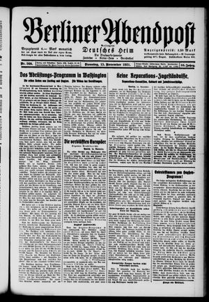 Berliner Abendpost vom 15.11.1921