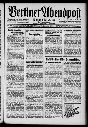 Berliner Abendpost vom 16.11.1921