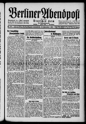 Berliner Abendpost vom 19.11.1921