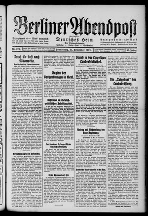 Berliner Abendpost vom 24.11.1921