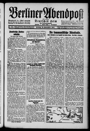 Berliner Abendpost vom 25.11.1921