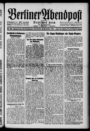Berliner Abendpost vom 10.12.1921