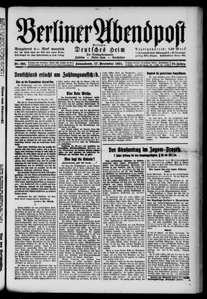 Berliner Abendpost vom 17.12.1921