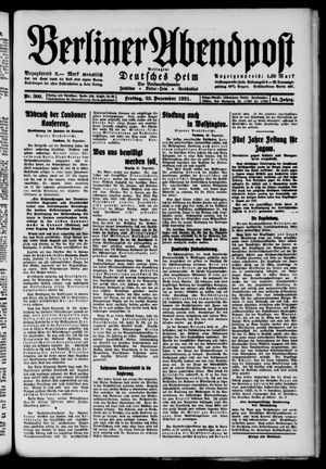 Berliner Abendpost vom 23.12.1921