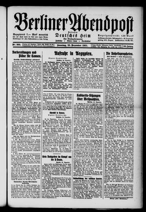 Berliner Abendpost vom 25.12.1921
