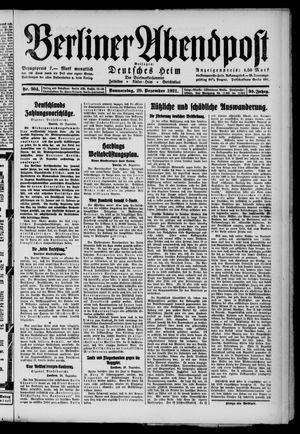 Berliner Abendpost vom 29.12.1921