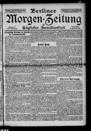 Berliner Morgenzeitung vom 10.01.1891
