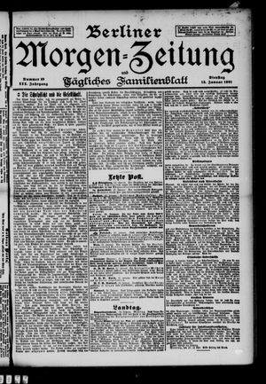 Berliner Morgen-Zeitung on Jan 13, 1891