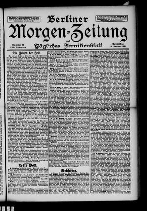 Berliner Morgenzeitung vom 15.01.1891