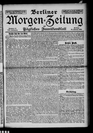 Berliner Morgen-Zeitung vom 16.01.1891