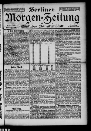 Berliner Morgen-Zeitung on Feb 12, 1891