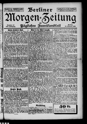 Berliner Morgenzeitung on Feb 20, 1891