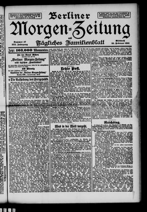 Berliner Morgen-Zeitung vom 25.02.1891