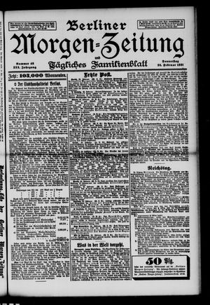 Berliner Morgenzeitung vom 26.02.1891