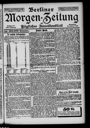 Berliner Morgenzeitung vom 28.02.1891
