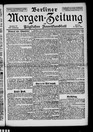 Berliner Morgenzeitung vom 17.04.1891