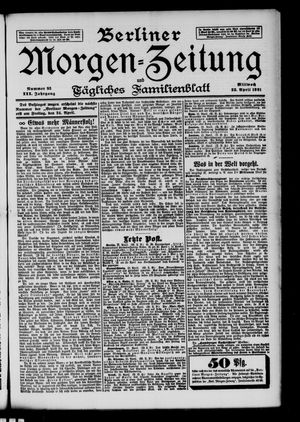 Berliner Morgenzeitung vom 22.04.1891