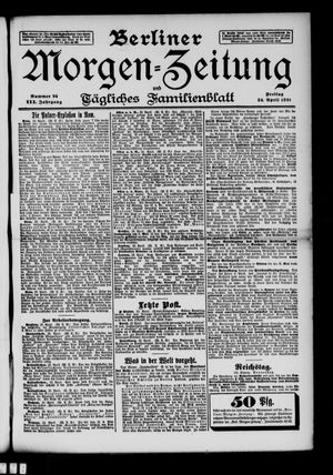 Berliner Morgenzeitung vom 24.04.1891