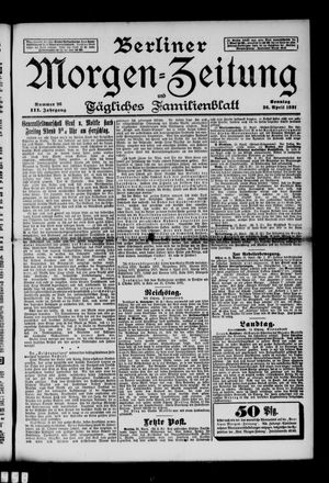 Berliner Morgenzeitung vom 26.04.1891