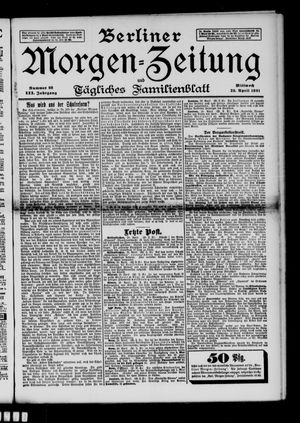 Berliner Morgenzeitung vom 29.04.1891