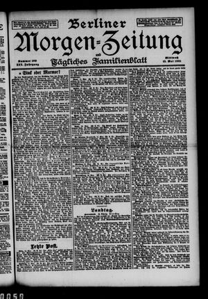 Berliner Morgen-Zeitung on May 13, 1891