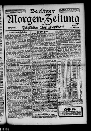 Berliner Morgenzeitung vom 27.05.1891