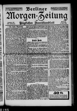 Berliner Morgen-Zeitung on Jun 3, 1891