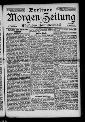 Berliner Morgen-Zeitung on Jun 11, 1891