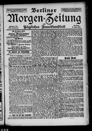 Berliner Morgen-Zeitung vom 21.06.1891