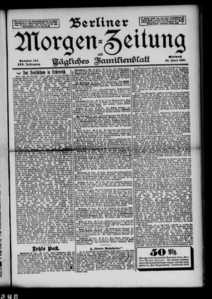 Berliner Morgen-Zeitung vom 24.06.1891